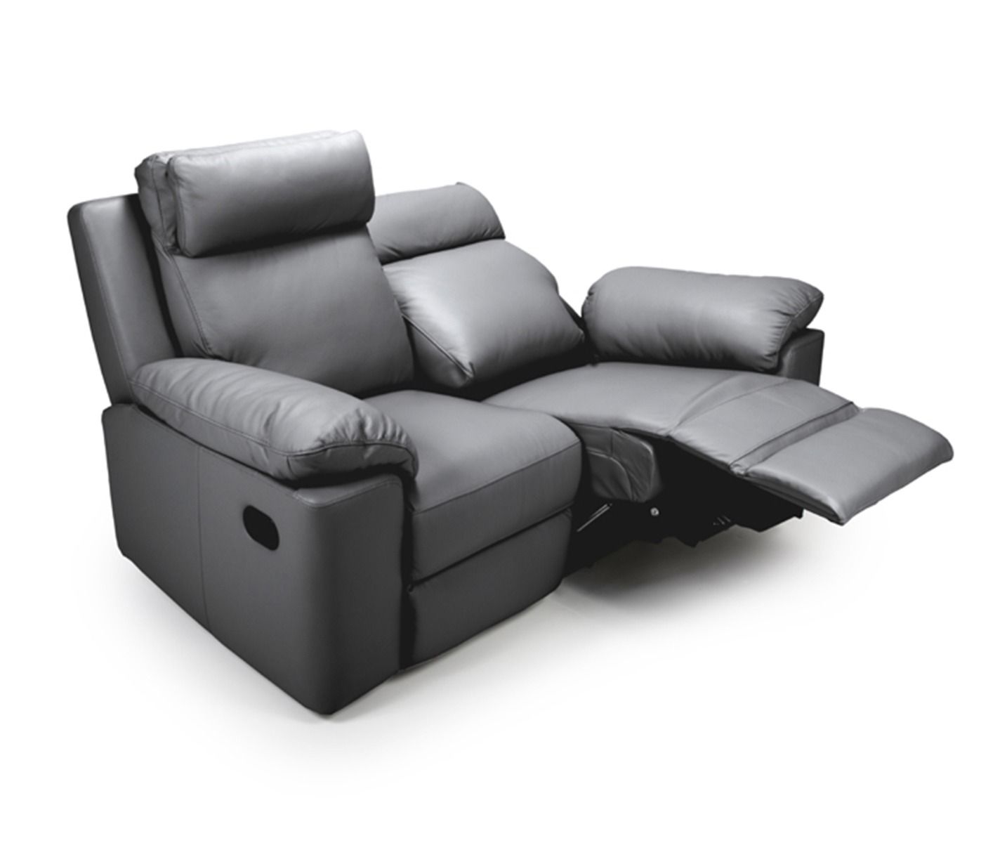 Furniture Link Enzo Grey Leather Electric Recliner 2 Seater Sofa - Image 2