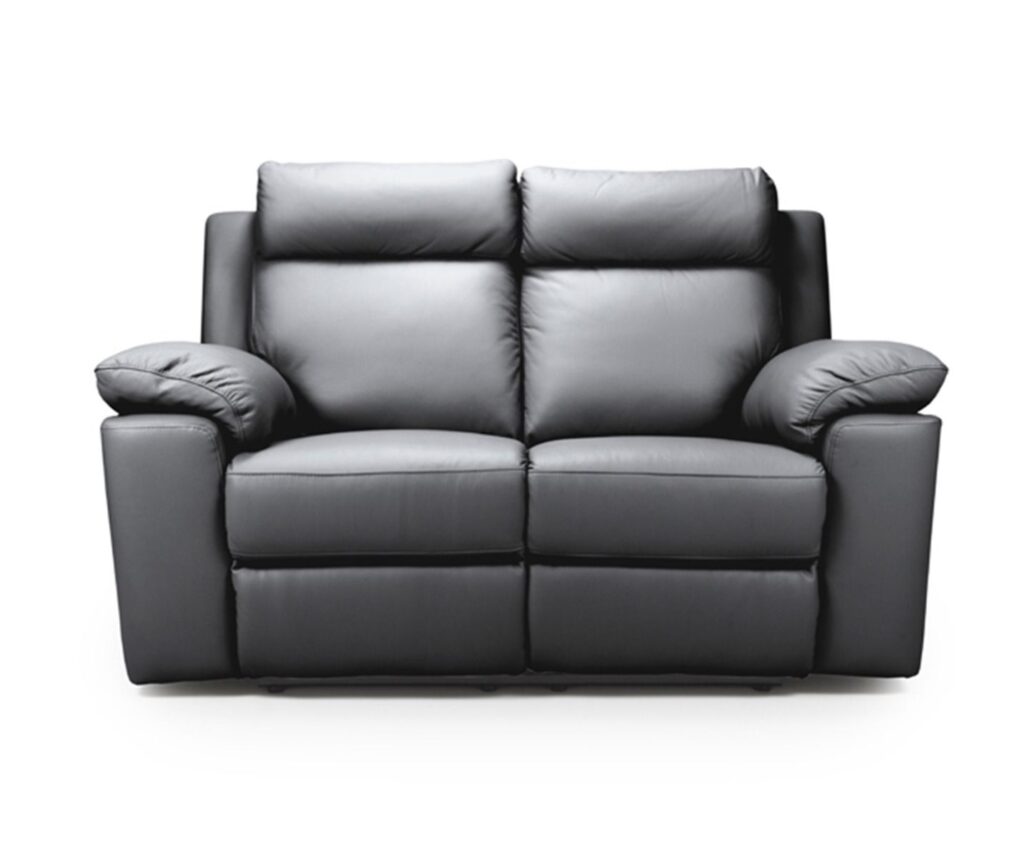 Furniture line enzo grey leather electric recliner 2 seater sofa