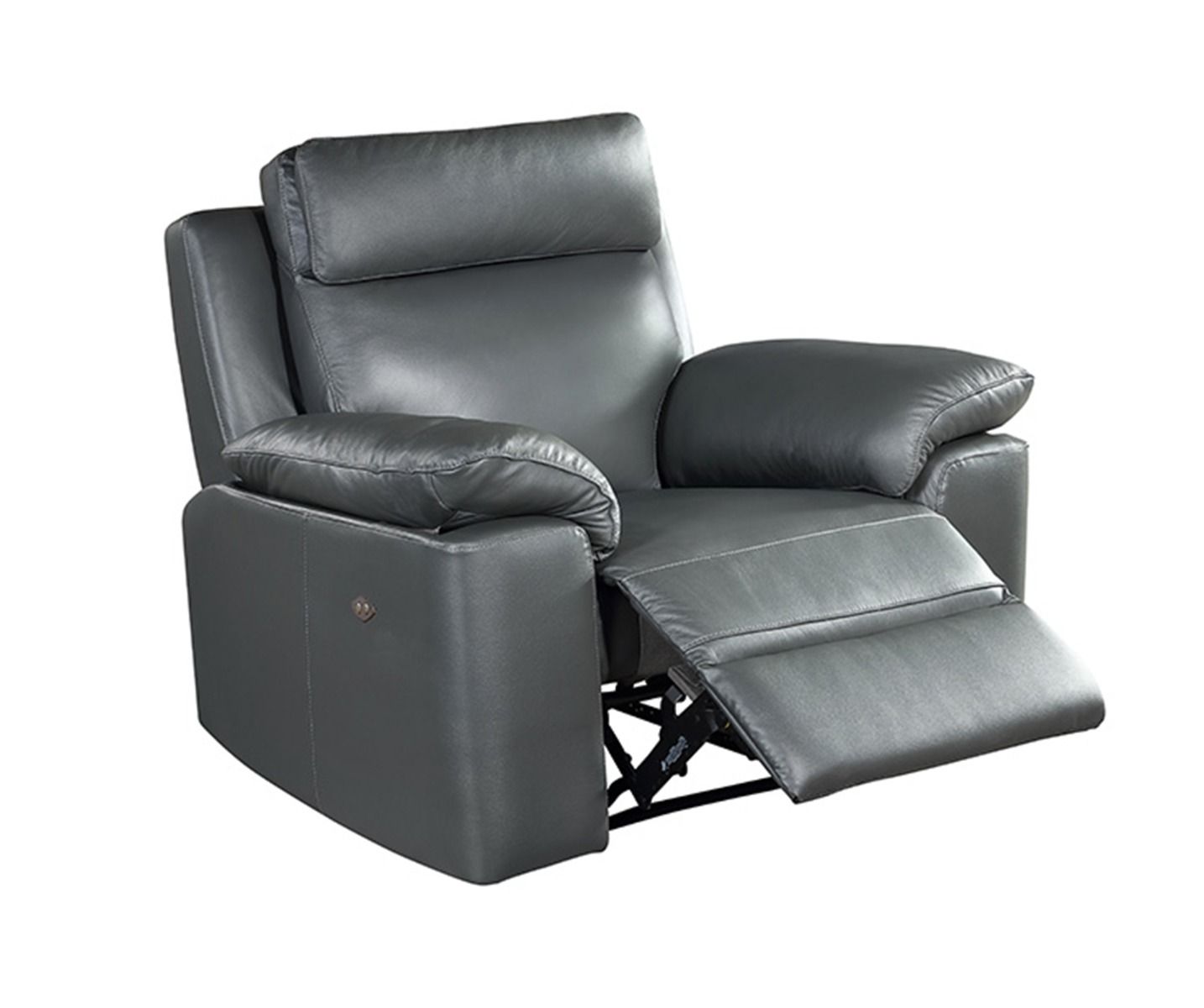 Furniture Link Enzo Grey Leather Electric Recliner Armchair - Image 2