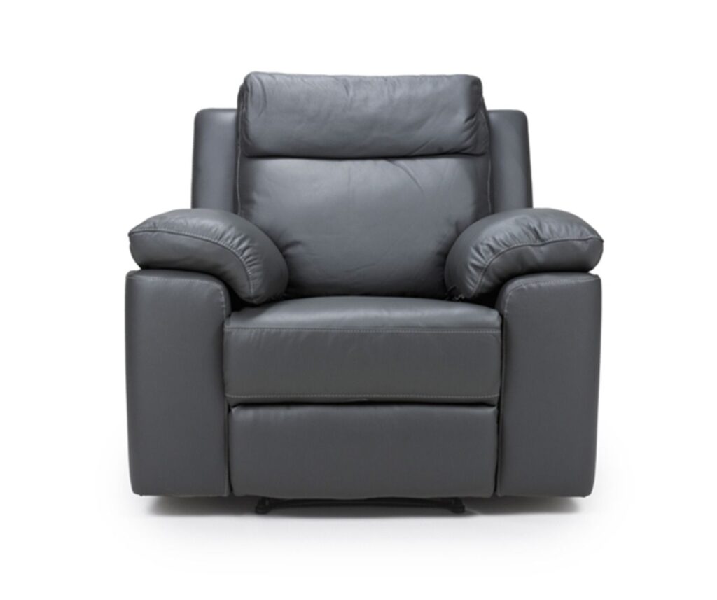 Furniture line enzo grey leather electric recliner armchair