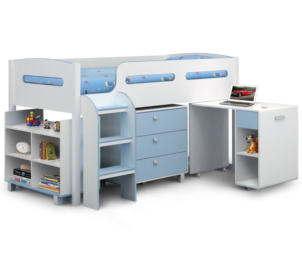 Kimbo cabin bed white blue finish