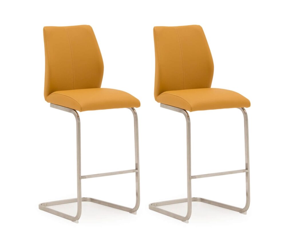 Irma bar chair brushed steel pumpkin
