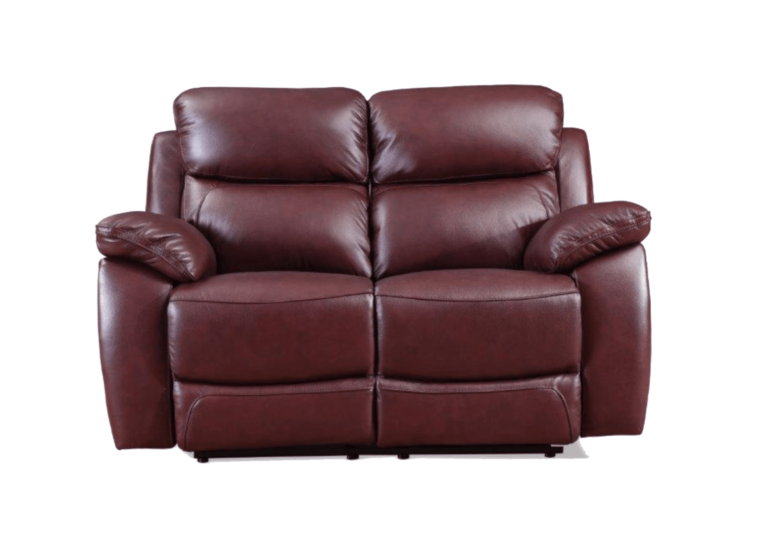 Exclusive Rivoli Burgundy Leather Recliner 2 Seater Sofa