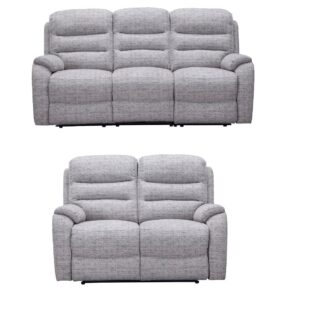 Exclusive Como Grey Fabric Power Recliner 3+2 Sofa Set