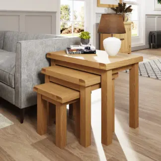 Corndell Burford Oak Nest of Tables
