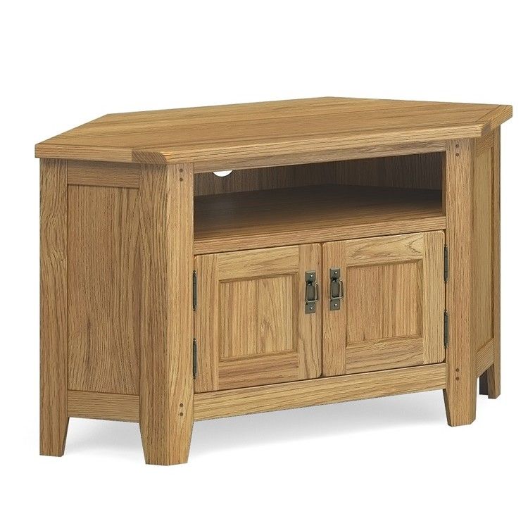 Corndell Burford Oak Corner TV Unit with Doors