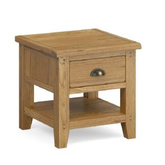 Corndell Burford Oak Lamp Table with Drawer