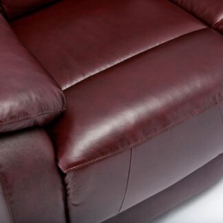 Palermo Wine Leather Fixed 2 Seater Sofa