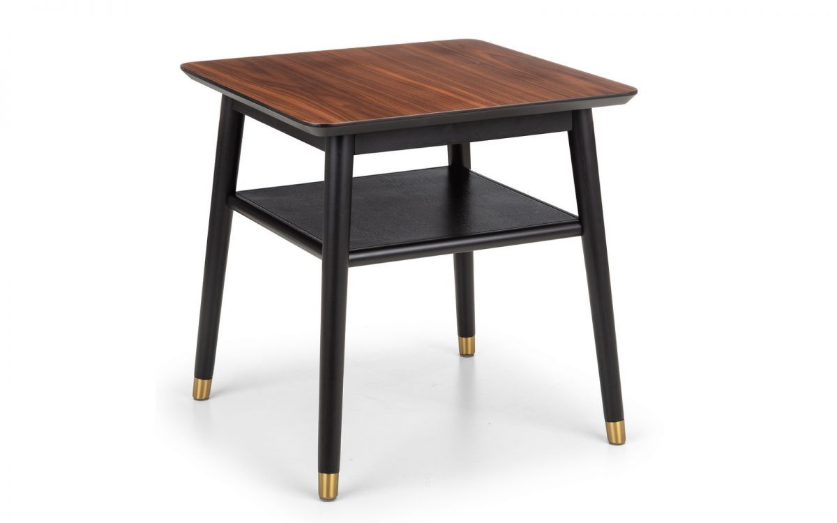 Julian Bowen Findlay Walnut and Black Lamp Table - Image 2