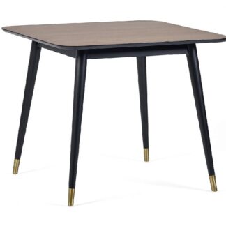 Julian Bowen Findlay Walnut and Black Square Dining Table Only