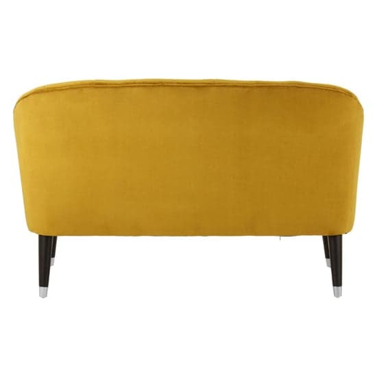 Agoront Upholstered Velvet 2 Seater Sofa In Yellow - Image 4