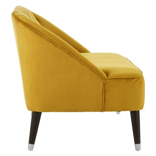 Agoront Upholstered Velvet 2 Seater Sofa In Yellow - Image 3