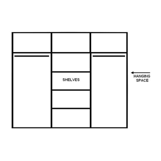 Allen Wardrobe With 3 Mirrored Sliding Doors In Shetland Oak - Image 3