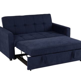Seconique Astoria Navy Blue Fabric Sofa Bed