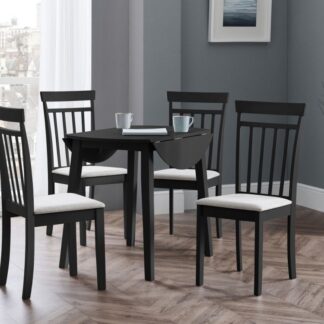 Julian Bowen Coast Black Drop Leaf Dining Table with 4 Chairs