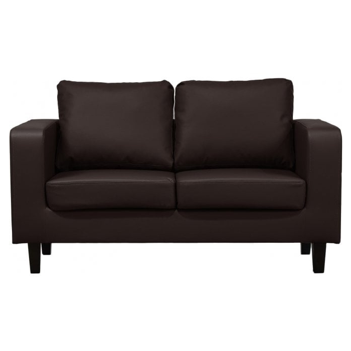 Compact Leather Brown 3+2 Sofa Set - Image 2