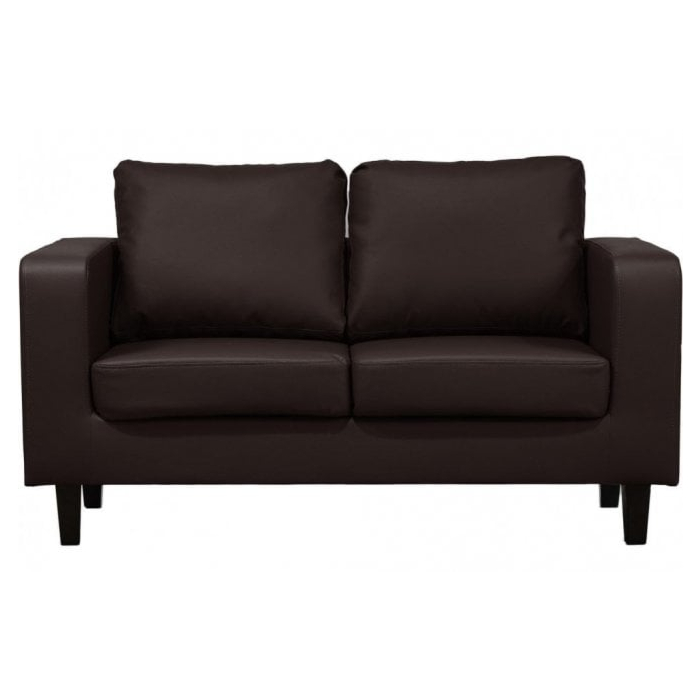 Compact Leather Brown 3+2 Sofa Set - Image 3