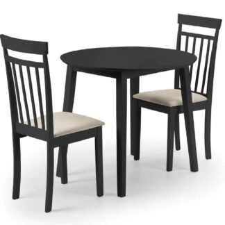 Julian Bowen Coast Black Drop Leaf Dining Table with 2 Chairs