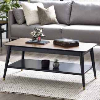 Julian Bowen Findlay Walnut and Black Coffee Table