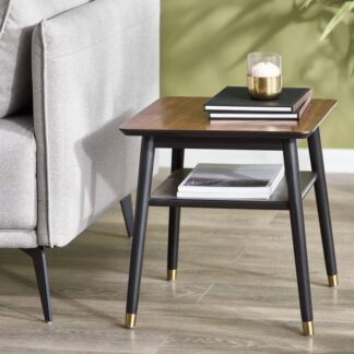 Julian Bowen Findlay Walnut and Black Lamp Table