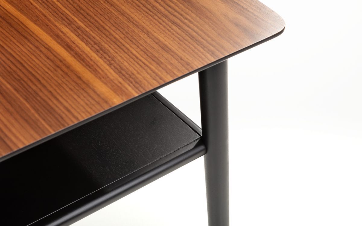 Julian Bowen Findlay Walnut and Black Lamp Table - Image 4