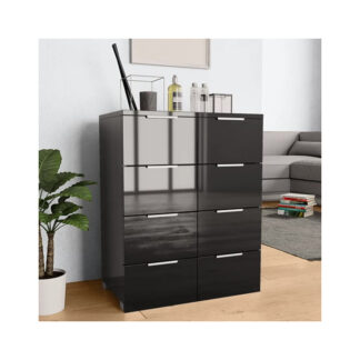 Friso High Gloss Chest Of 8 Drawers In Black Finish