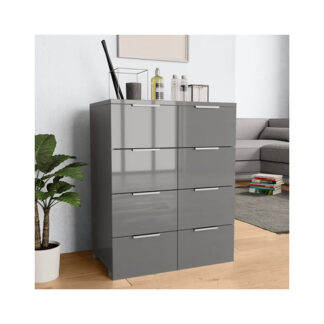 Friso High Gloss Chest Of 8 Drawers In Grey Finish