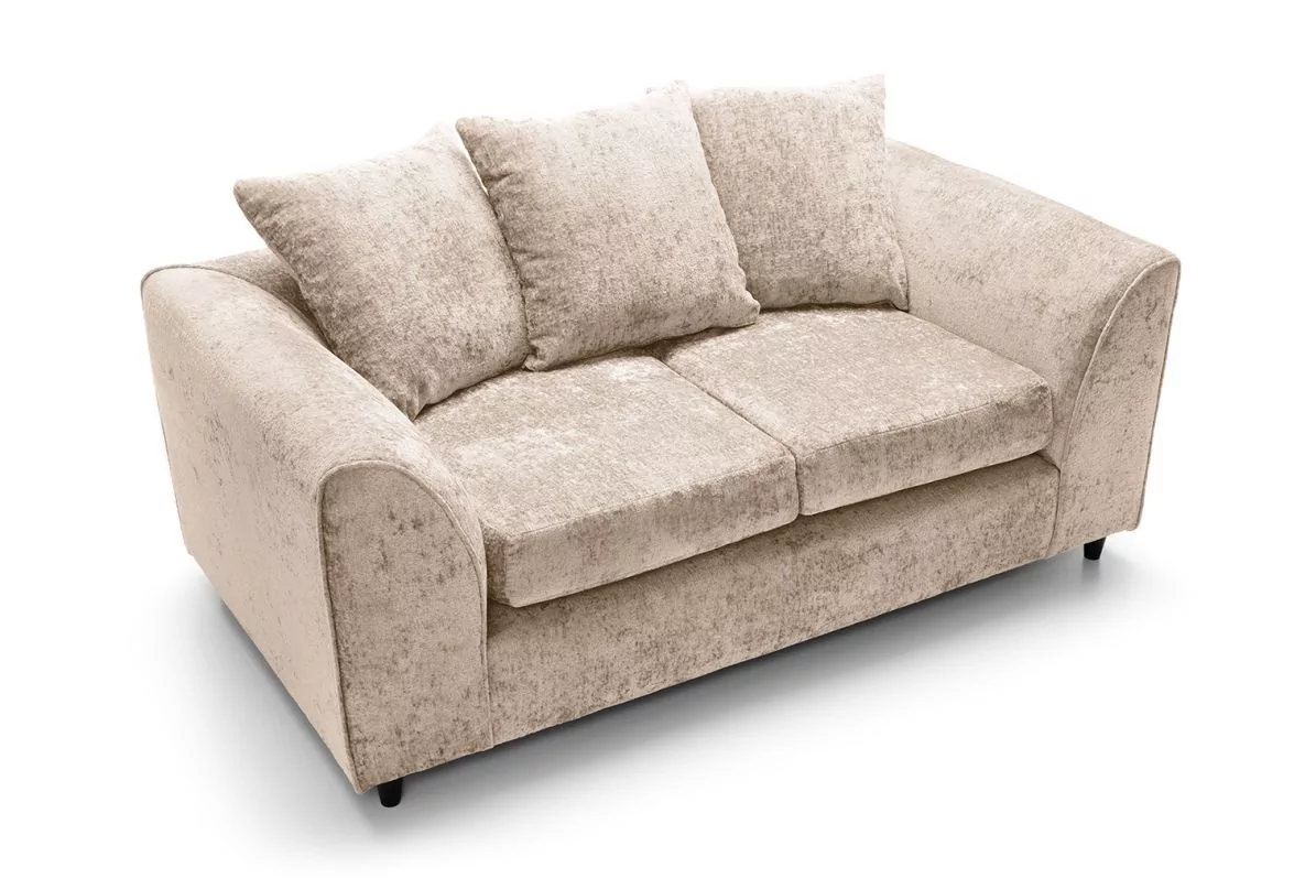 Gilliver Crushed Chenille 2 Seater Sofa - Cream Fabric - Image 4