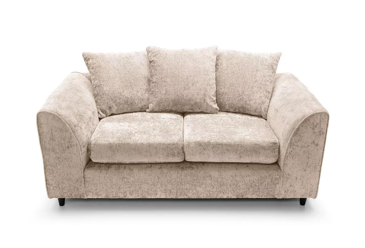 Gilliver Crushed Chenille 2 Seater Sofa - Cream Fabric - Image 5