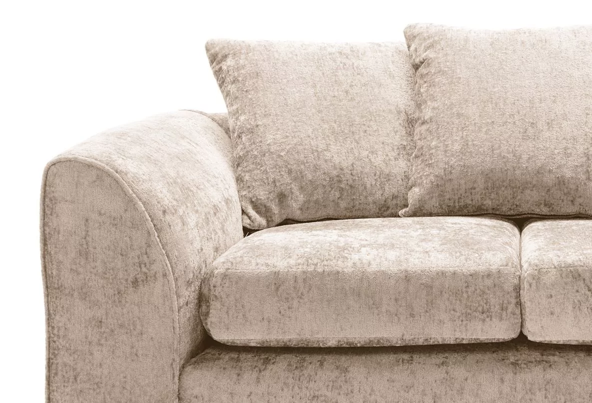 Gilliver Crushed Chenille 2 Seater Sofa - Cream Fabric - Image 6
