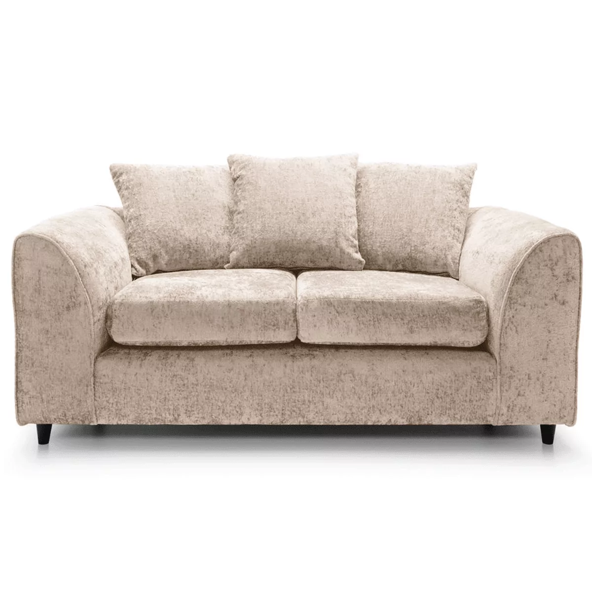 Gilliver Crushed Chenille 2 Seater Sofa - Cream Fabric