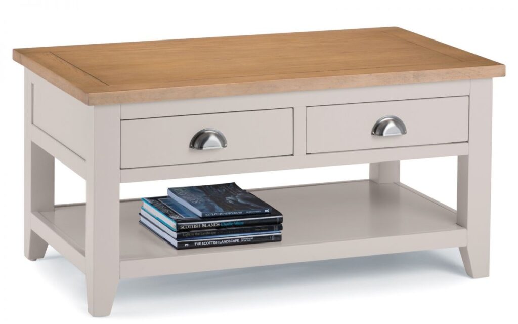 Richmond 2 drawer coffee table angle