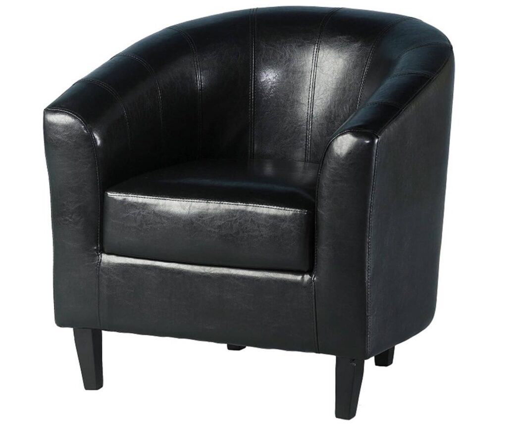 Tempo tub chair in black pu