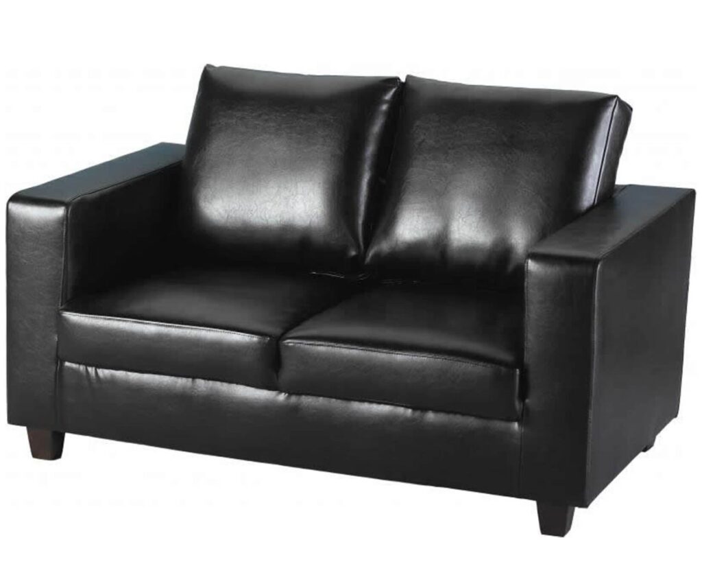 Tempo two seater sofa in a box in black pu