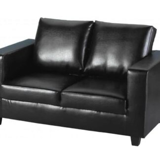Seconique Tempo Black PU 2 Seater Sofa in a Box