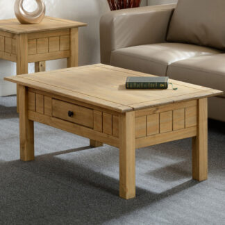 Seconique Panama Single Drawer Natural Wax Coffee Table