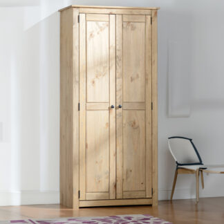 Seconique Panama 2 Door Natural Wax Wardrobe