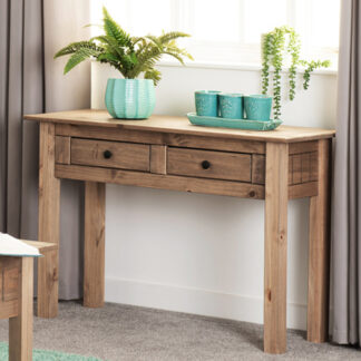 Seconique Panama 2 Drawer Natural Wax Console Table