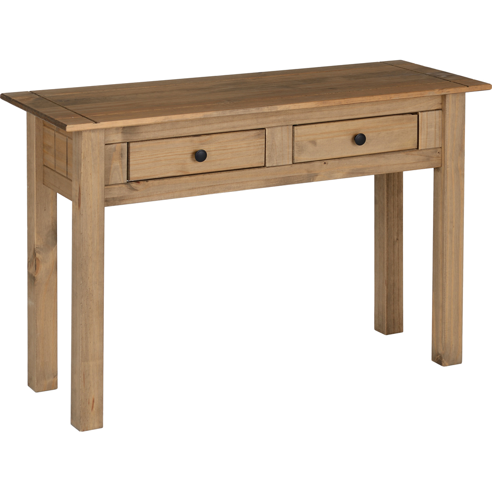 Seconique Panama 2 Drawer Natural Wax Console Table - Image 2
