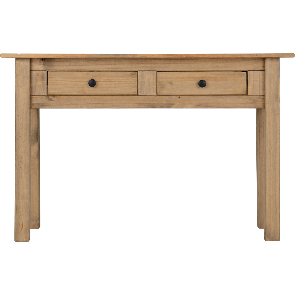 Seconique Panama 2 Drawer Natural Wax Console Table - Image 4