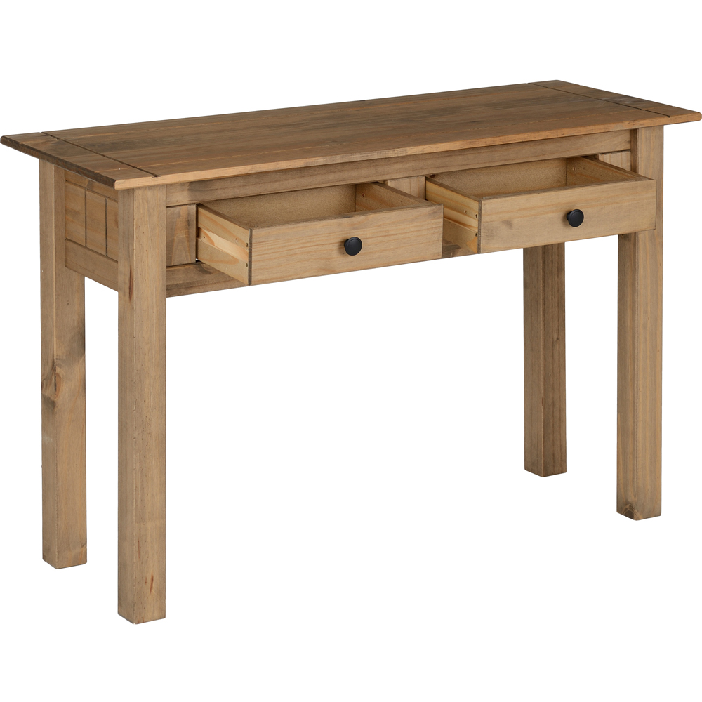 Seconique Panama 2 Drawer Natural Wax Console Table - Image 5