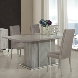 Alexa Light Grey Italian Rectangular Dining Table Only