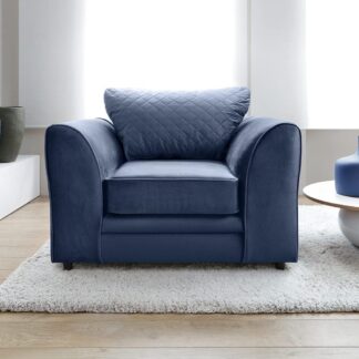 Ted Baker Velvet Armchair - Dark Blue Fabric
