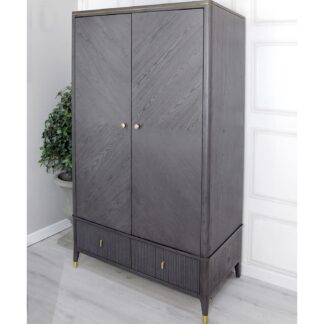 Diletta Ebony 2 Door 2 Drawer Wardrobe