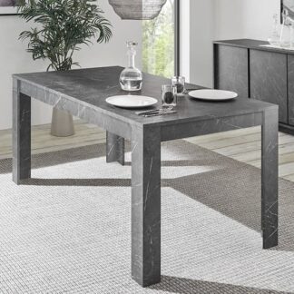 Corvi Italian Wooden Dining Table In Black Marble Effect