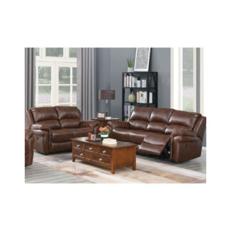 Farnham Leather 3 + 2 Seater Recliner Sofa Set In Tan