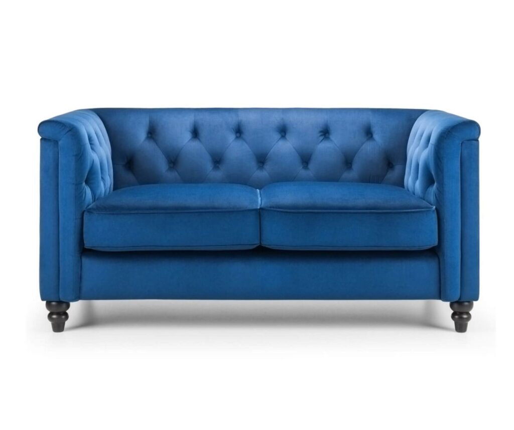 Sandringham 2 seater sofa blue velvet