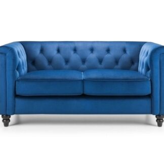 JB Sandringham Blue Velvet 2 Seater Sofa