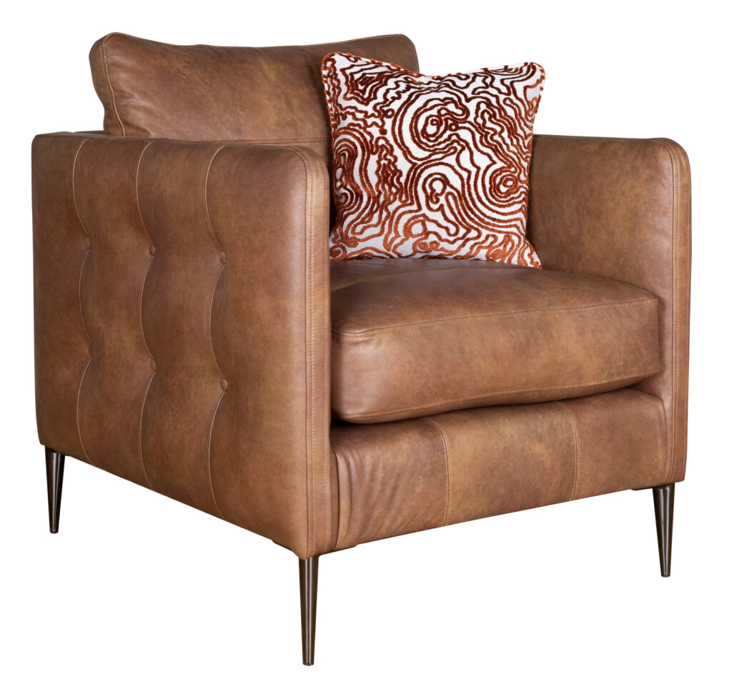 Warren Leather Armchair Angled