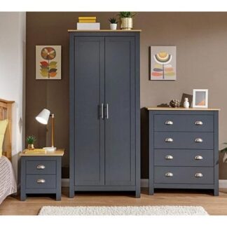 Loftus Wooden Bedroom Furniture Set In Blue